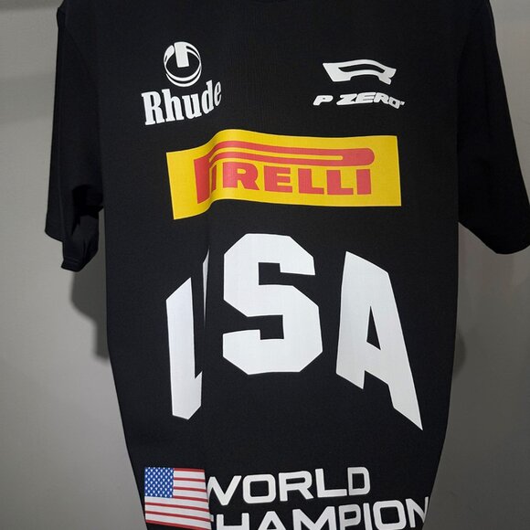Rhude x Pirelli Collaboration Black T-Shirt - Picture 4 of 5